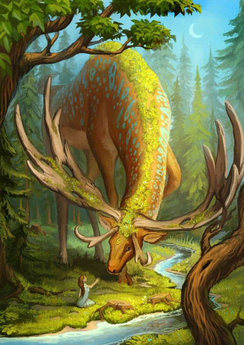 thesylverlining: agrownupgeekgirl: Deer god by Sedeptra this makes me feel very comforted and i need