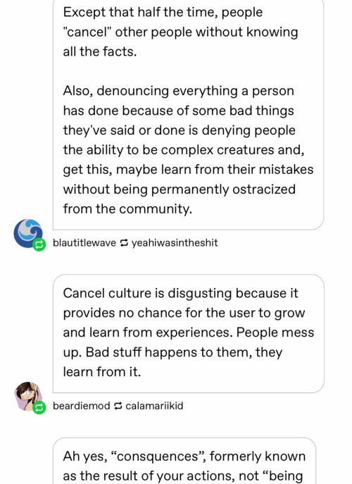 clarknokent:mujerdeojosnegros:yeahiwasintheshit:literally shut the fuck up. cancel culture is an imaginary term made up by social media influencers because they said something racist and dont wanna face the consequencesExactly, you don’t get to be a