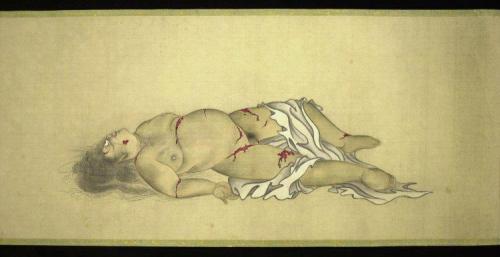 linaliee:  Kobayashi Eitaku Body of a Courtesan in 9 stages of Decomposition, c. 1870. 
