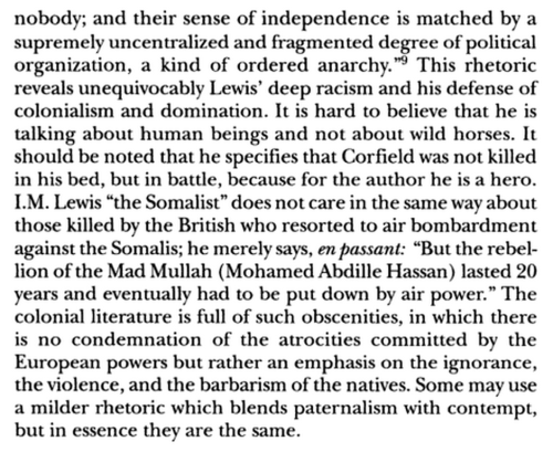 Somalis have been calling I.M. Lewis out on his racism for years. I don’t understand how it’s possib