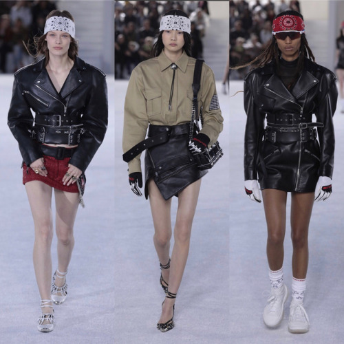 Rip the runway! Alexander Wang #freedbyfashion #fashion #runway #motorcycle #leather #style #stylist