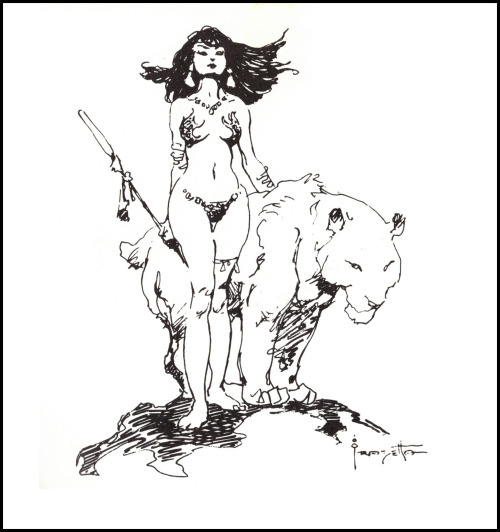 Frank Frazetta sketch from Chacal #2, Spring 1977.Greystoke Trading Company.