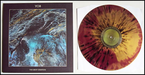 whoshotthefrog:YOB - The Great Cessation: Deep Purple and Metallic Gold Merge with Black Splatter (1