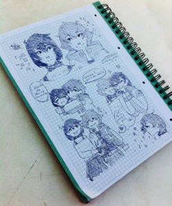 i-sabellas:  doodles from class~  yesterday’s episode was so cute! 