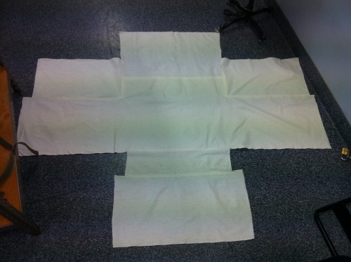 The ½ scale draped jacket is now transferred to full scale.  A long process converting all th