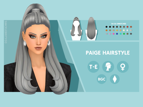 Paige HairstyleMaxis Match HairstyleAvailable for Teens-Elders24 EA swatchesHat compatibleBGCDownloa