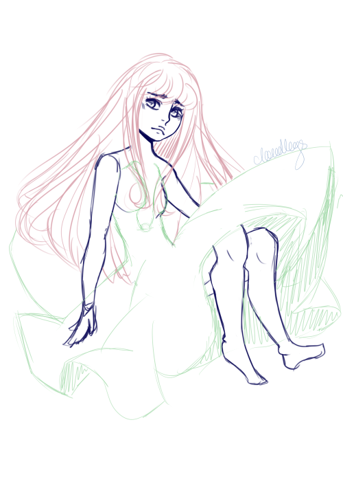 I don’t have any finished drawings to post so here’s a sketch of my OC Angeliques