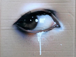 melisica:  No title, Spraypaint on cardboard, by Fred Naujoks