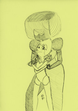 shapeshiftinterest:  garnet dancing with all the pearls literally the only thing different about garnet is the patterni used for her hair the background colors are the pearl’s hair colors 