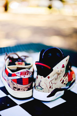 two3sole:  airville:  &ldquo;Freddy Krueger&rdquo; SBs x 6s by Erik Marroquin  #two3sole