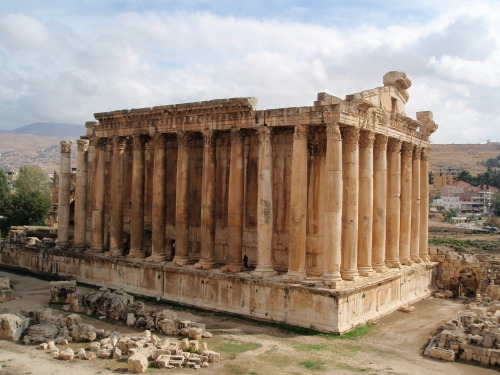 museum-of-artifacts:Temple of Bacchus in Baalbek in Lebanon. It is considered one of the best preser