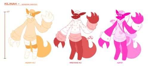 kilinah:Seasonal! DLC Kili skins Only $2.99 - Second part of my ref sheet with the holiday versions!