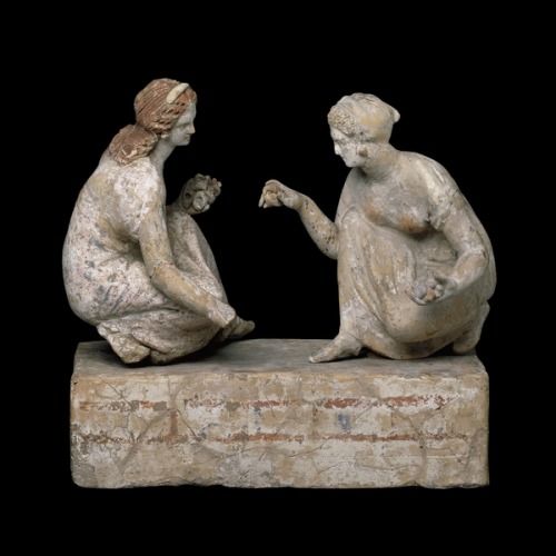 fourteenth: Two adolescent girls playing the game of “knucklebones” (astragaloi in Greek