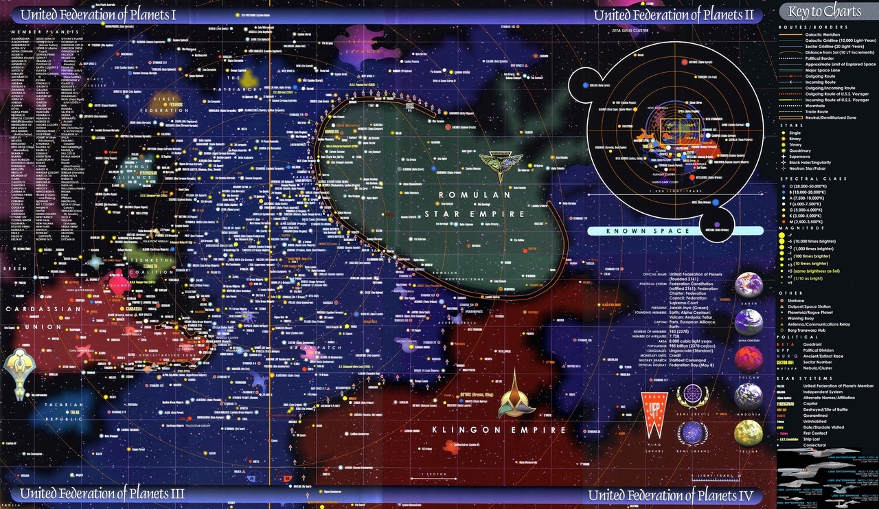 Map of the Alpha Quadrant From Star Trek. - Maps on the Web