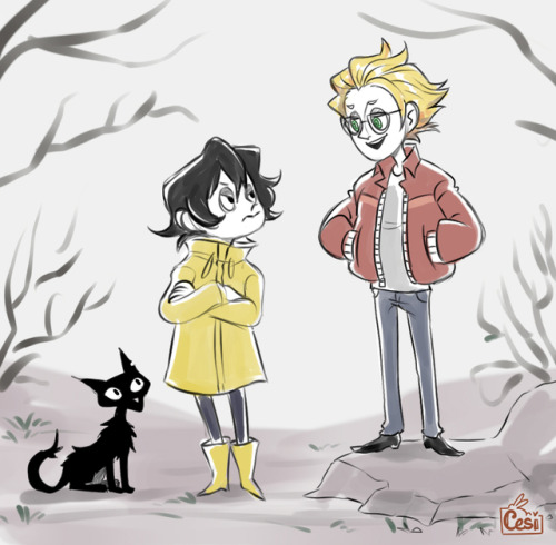 cesi-scribbles:For some spoopy Halloween vibes have a Coraline crossover featuring lil Sho and Zashi