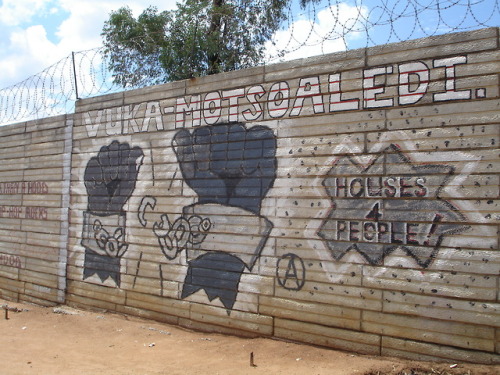 Anarchist graffiti at Motsoaledi squatter camp, Soweto, 2006