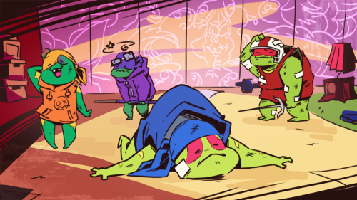 Screenshot redraw I’m crossposting from Twitter. :PRedrew a shot from the Turtle Tots short in the (