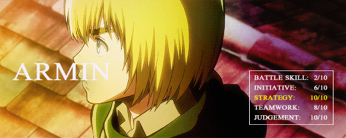 snkgifs:  SnK Alphabet:↳  S for Strategists  
