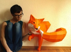 mymodernmet:  Germany-based artist Wolfram Kampffmeyer, aka Paperwolf, builds beautiful geometric animal designs that are constructed completely out of paper. The paper crafts, which are sold in DIY kits on Kampffmeyer’s Etsy page, can be assembled
