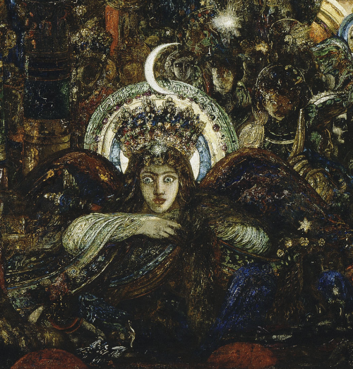 didoofcarthage:Details from Jupiter and Semele by Gustave Moreau. French, 1894-5. Oil on canvas. Mus