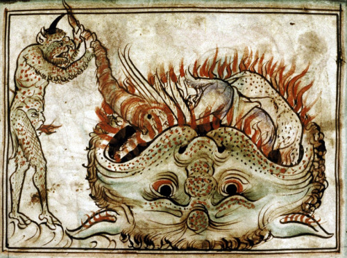 medievalengravings:The Mouth of Hell.13th C. MS Tanner 184