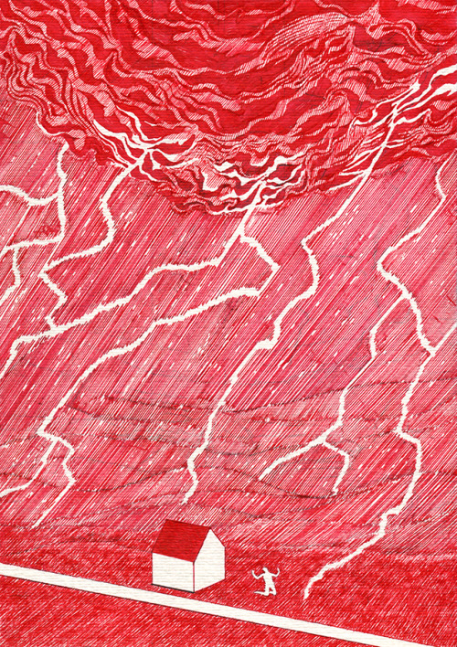 kevinlucbert: Storm21 x 29,7cm, ink on paper, Kevin Lucbert, 2021#redlines