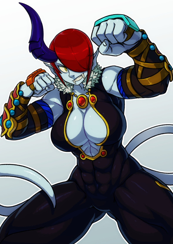 koidrake:  Commission for @crusadercorndog of his oc Yulia, a badass demon girl!