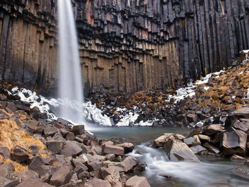 Svartifoss, Iceland.Svartifoss, meaning &ldquo;Black fall&rdquo; is located in Skaftafell Na