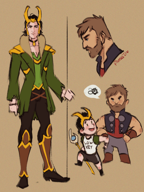 hechizero-emplumado: Some doodles for the night, I might come back to finish that Loki one of these 