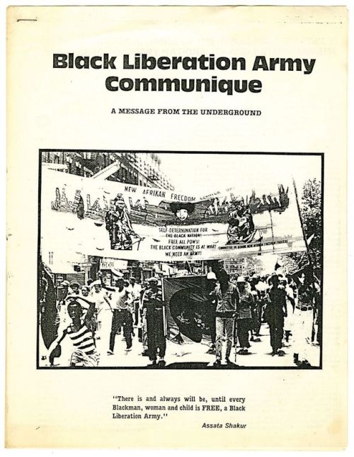 ‘Black Liberation Army Communique - A Message from the Underground’, Black Liberation Ar