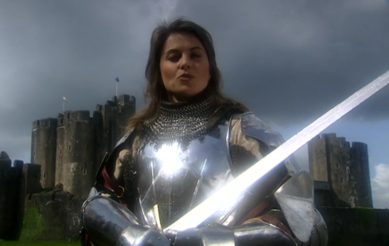 tygrrbomb:  Lucy Lawless, as per request–well the armour at least–, hosting the