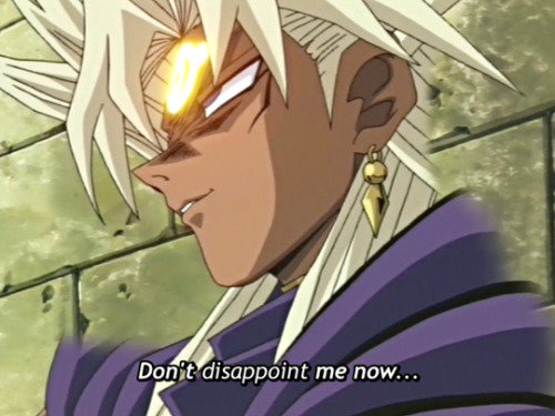 yugiohchildhood:  theabcsofjustice:  Yami Malik’s obsession with Atem is even creepier than regular Malik’s was.   Wtf Marik