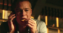 rustyryan11:  Brad Pitt eating in movies.
