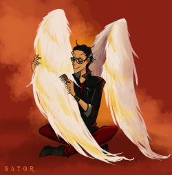 sator-the-wanderess:  “Contrary to popular belief, the wings of demons are the same as the wings of angels, although they’re often better groomed.” (”God Omens”) Bonus: 