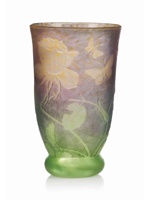 A Daum wheel-carved glass vase.c.1903.Source : Christies.
