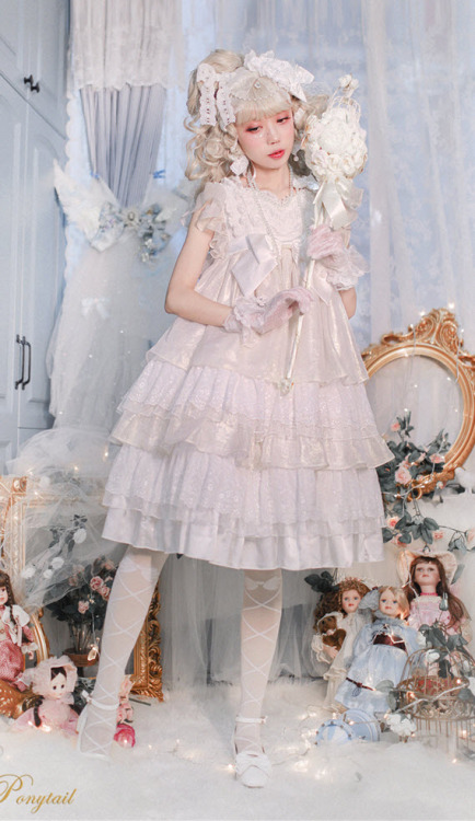 lolita-wardrobe:  New Release: 【-Angel’s Gift-】 Vintage #ClassicLolita JSK◆ Shopping Link >>> https://lolitawardrobe.com/baby-ponytail-angels-gift-vintage-classic-lolita-jsk_p4866.html