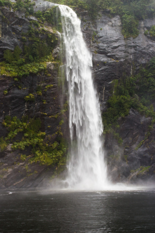 One of the few permanent waterfalls at Milford Sound.Milford Sound, Fiordland, South Island, New Zea