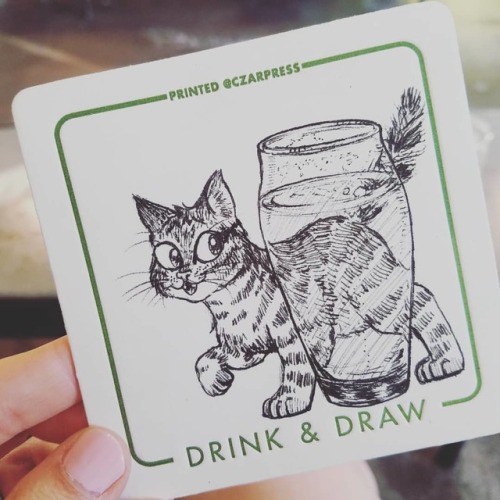 From drink and draw at the Anaheim Packing District! #cat #draw #sketch #drinkanddraw #unsungbrewery