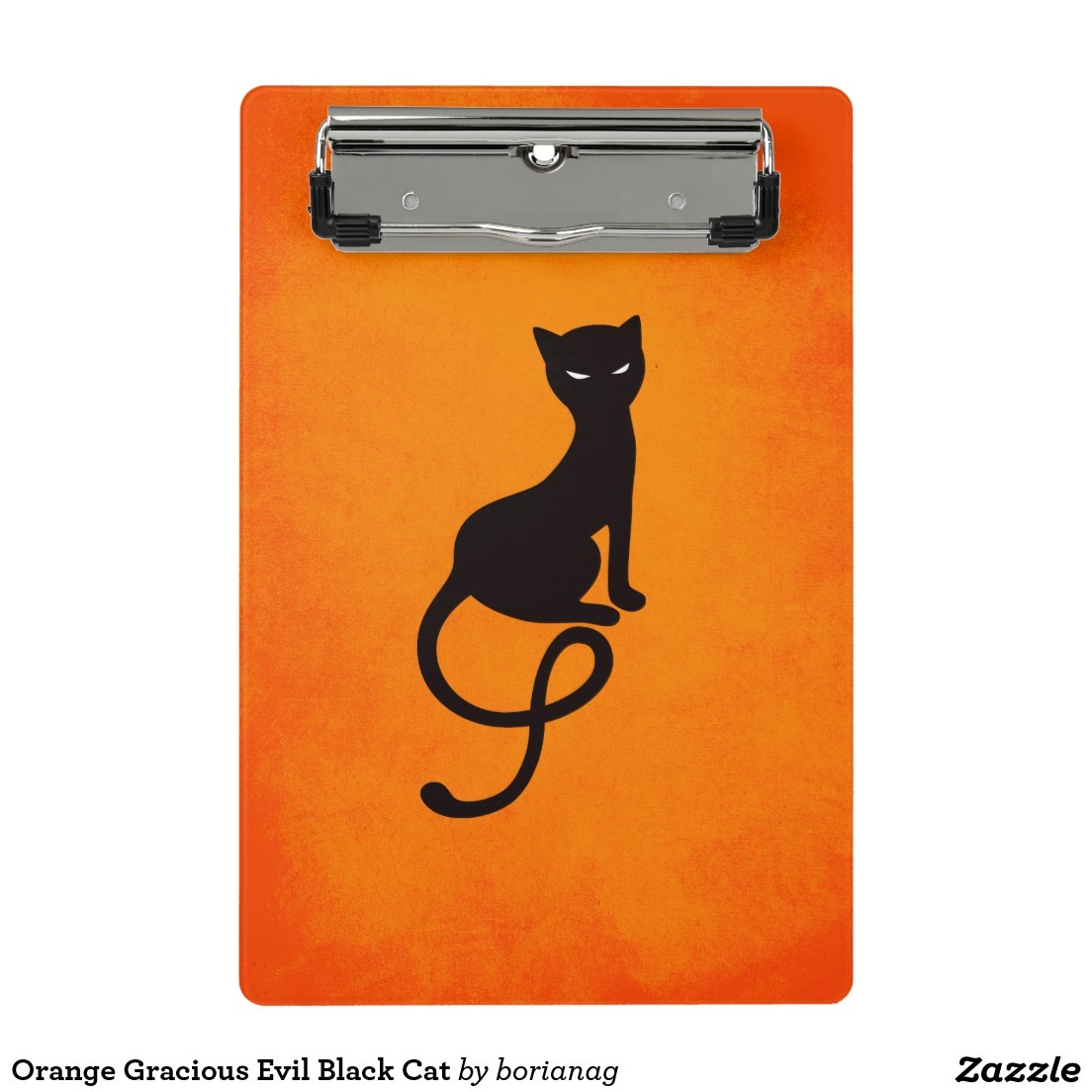 Orange Gracious Evil Black Cat Mini Clipboard - $31.61 Made by Acrylic Idea Factory Stylish cat mini clipboard with a beautiful illustration of a gracious evil black cat with glowing eyes on vibrant orange background. This evil cat clipboard will...