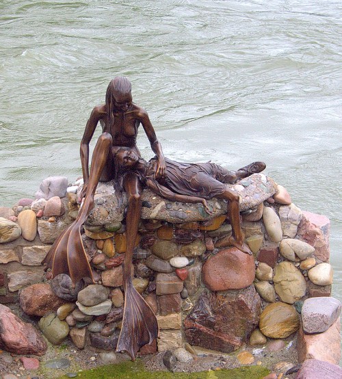 Roland Kistner (German, b. 1963, Rheinfelden (Baden), Germany) - St. Anna Mermaid statue in Rheinfel