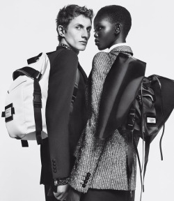 artfulfashion:Henry Kitcher and Adut Akech for Givenchy Fall/Winter 2019-2020, photographed by Craig McDean