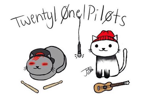 blurryfacesquad:  If you can’t tell I have alot of TøP cat stuff. - Stephen