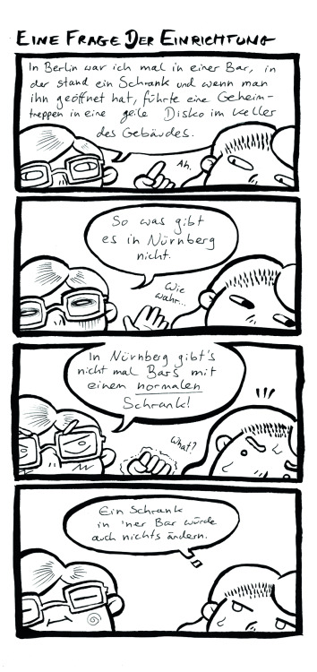 ENGLISCH: A comic (in German) I made in 2017 during the comic conference “Zerbröckelt und Geklaubt”.