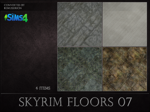 remussirion:Converted a bunch of skyrim floors for Sims4! They’re for private use only, so I won’t s