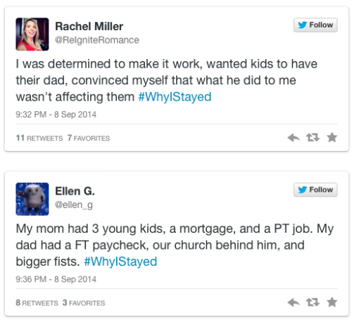 micdotcom: 19 #WhyIStayed tweets everyone needs to see While many cheered the NFL’s move to (f