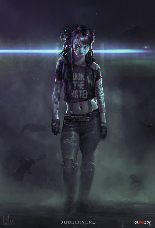 quarkmaster:    >Observer_ Helena NovakGreat game made by Bloober Team. I’ve had a pleasure to be the Creative Art Director of this disturbing game. I’ve also create a concept art of almost all characters. This is Helena - Datamule  Mateusz Lenart