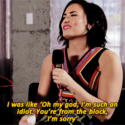 bemynightingale:  Int: I’d try and drop her song lyrics into random sentencesDemi: That’s genious!Int: Did you do any of that? 