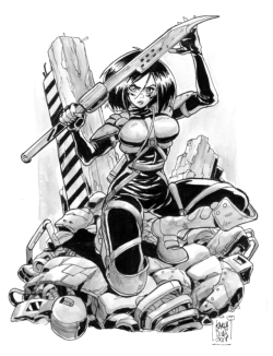 karladiazcomic: Alita commission with line