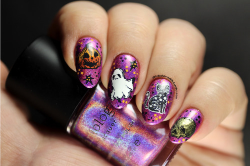 Day 4 of the 13 Days of Halloween: Mixed reverse stamping using one of MoYou London’s new Halloween 