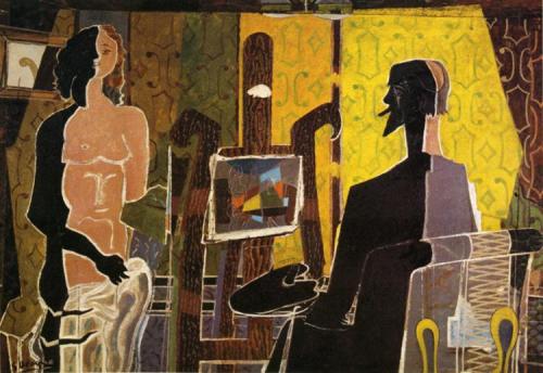 thunderstruck9:  Georges Braque (French, 1882-1963), The Painter and His Model, 1939. Oil on canvas, 129.8 x 175 cm. via alongtimealone    